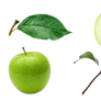 Green apple and apple slice PNG