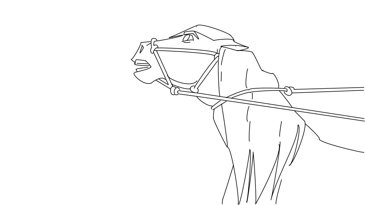 Spirit lineart looking back