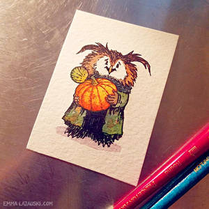 ACEO Harvest Owl