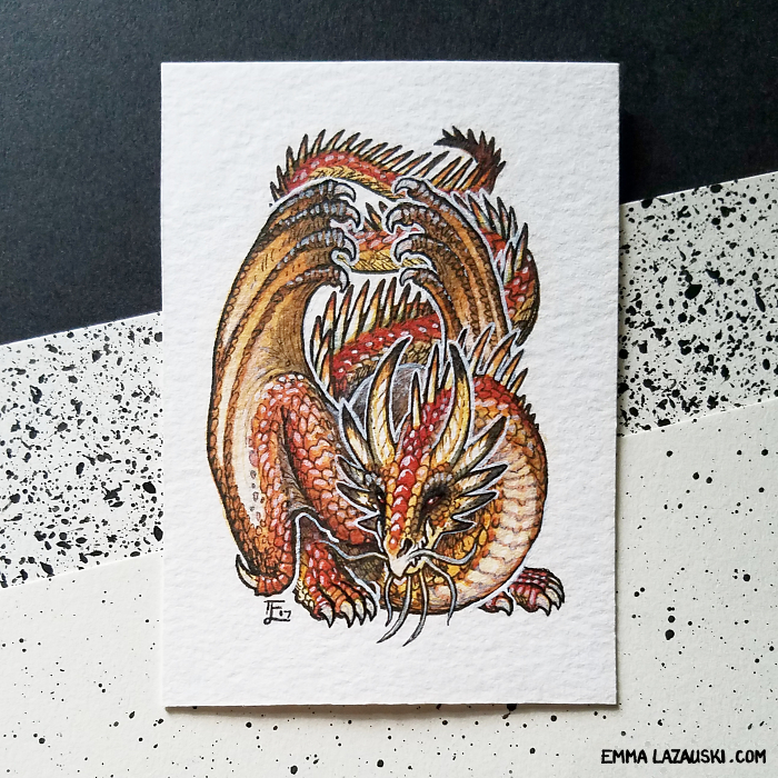 ACEO: Amber Wyrm