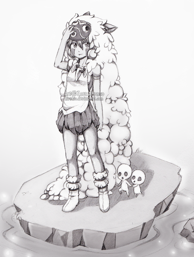 photo Princess Mononoke Drawing princess mononoke by zaraalfonso on