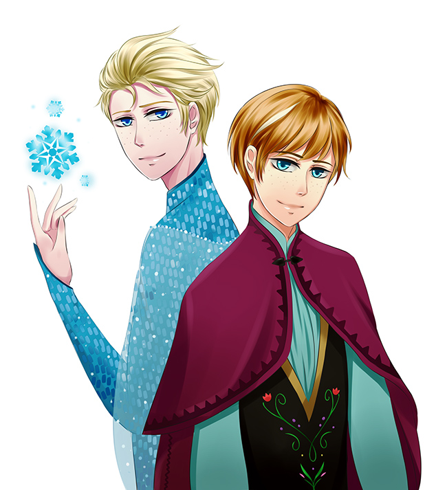 Elsa and Anna (Genderbend)