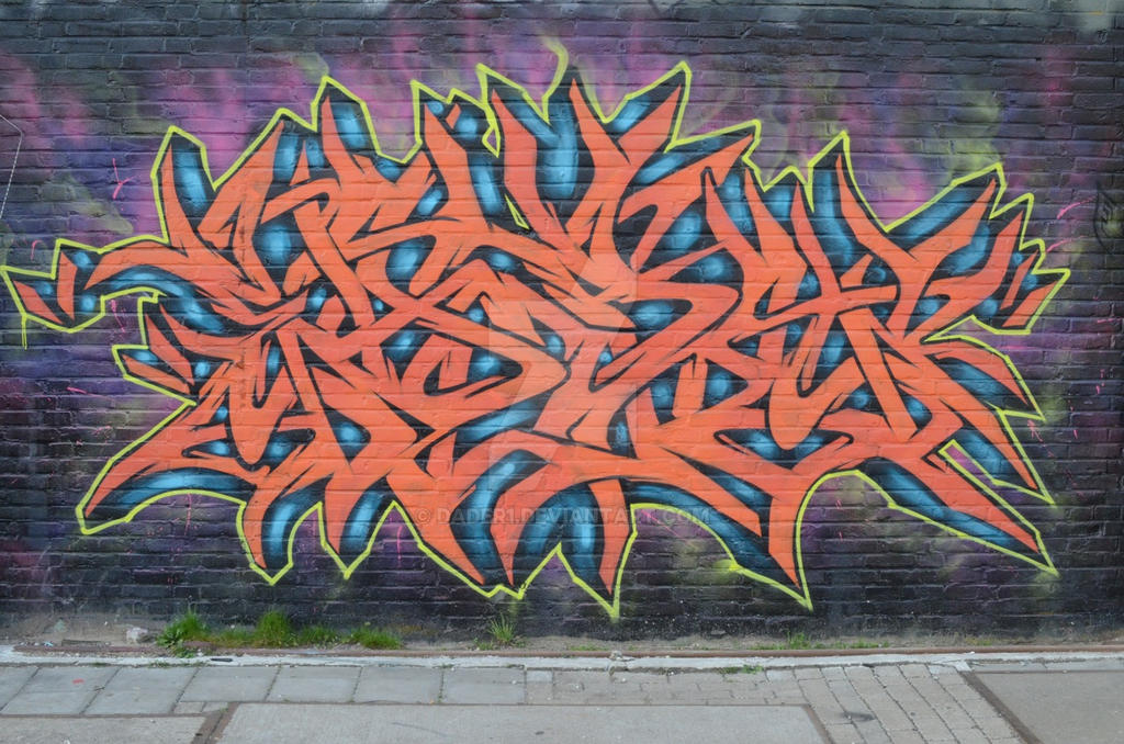 The wild style graffiti is a form of graffiti involving, interlocking lette...