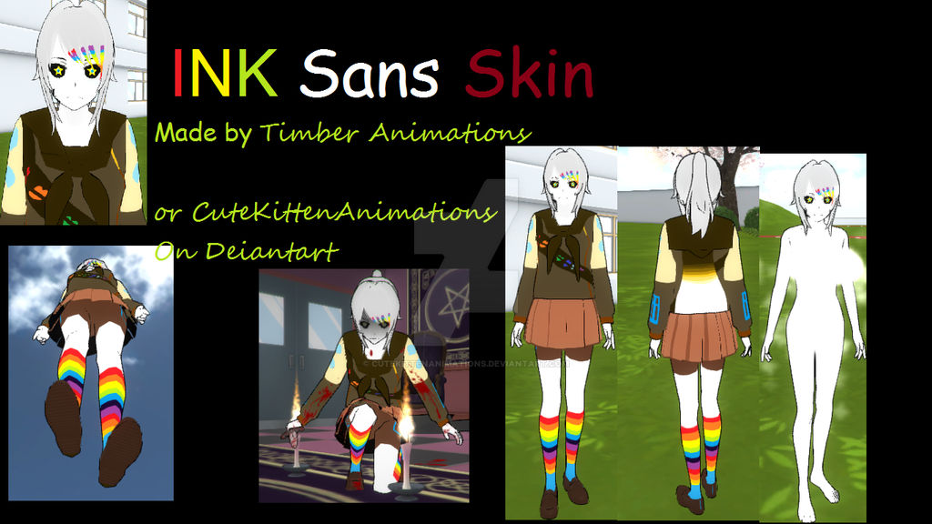 Yandere Simulator Skins: Ink Sans by CuteKittenAnimations on DeviantArt