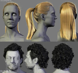 Male and Female Hairstyles by Woodys3d