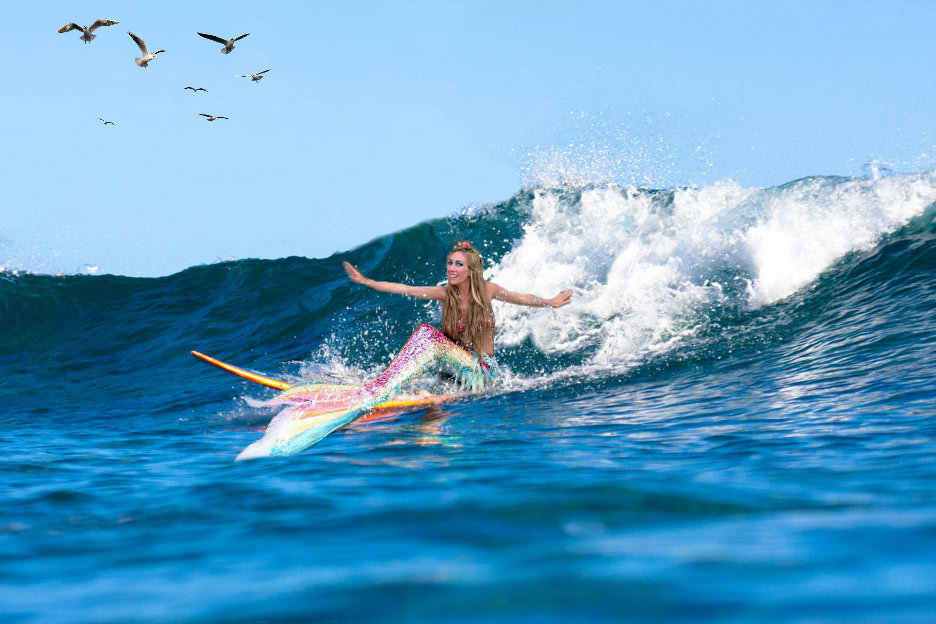 Surfing Mermaid