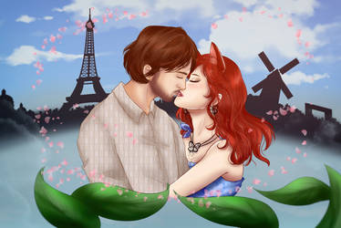 Kiss in Paris :) Couple commission