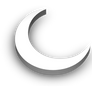 White 3D Crescent Moon transparent shadow