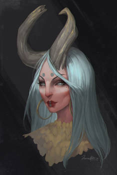 Portrait with horns