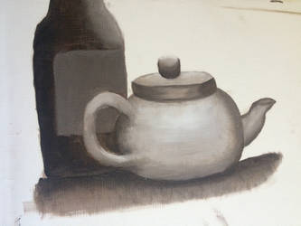 Tea Pot and Wine in Oil