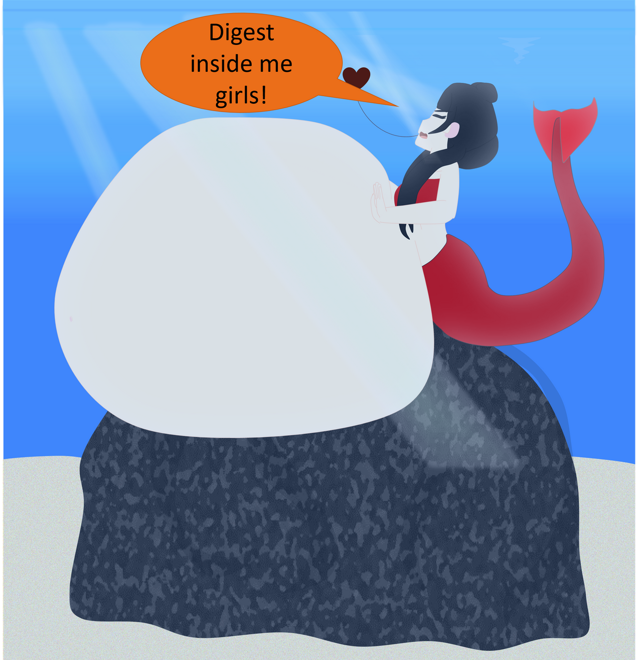 Digested Mermaid MerMai digesting her food! by sharkboy17 on DeviantArt