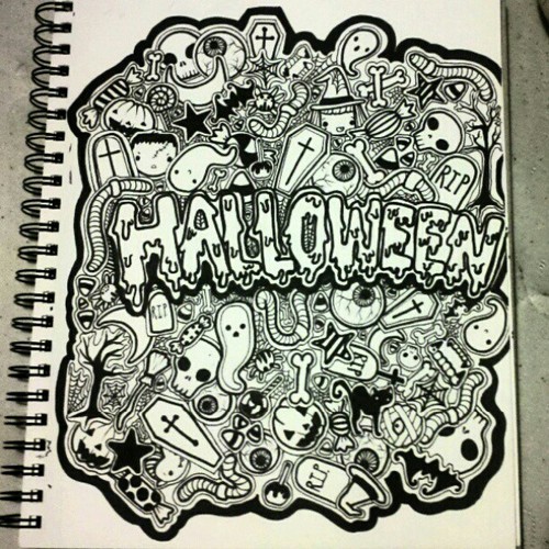 Full Page Doodle- Halloween Themed