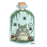 Pixel Totoro Bottle by gutterface