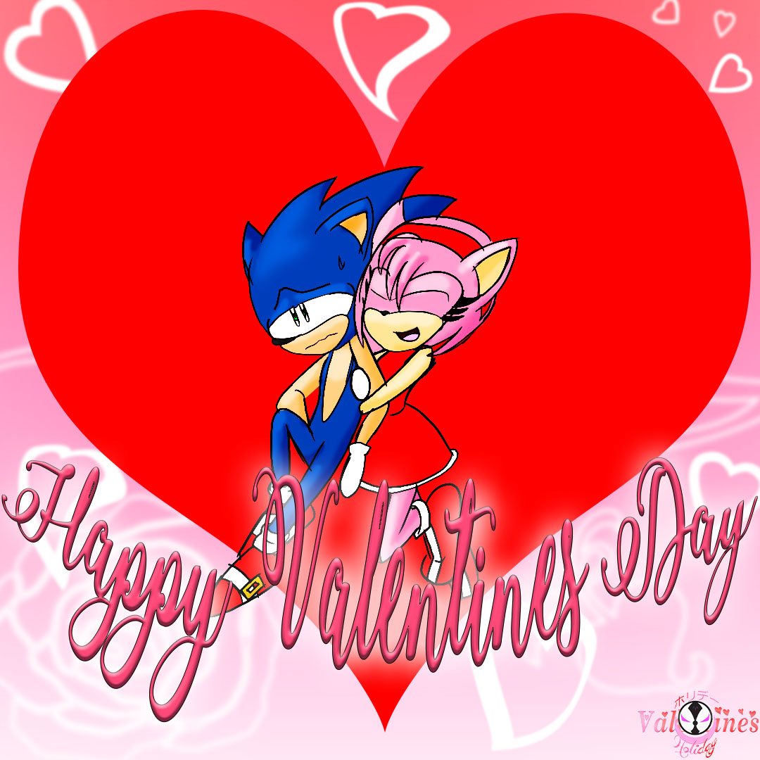 Hey, Happy Valentine's Day, Amy!” Sonic x Amy Art