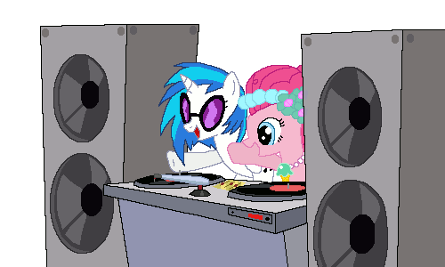 Vinyl Scratch and Pinkie Pie Rock Out