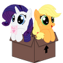 Rarity and Applejack: Best Box Friends Forever!