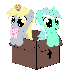 Derpy And Lyra: Best Box Friends Forever!