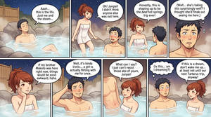 Kotone and Junpei In The Hot Springs