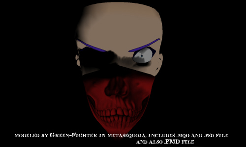 MMD red skull head scarf+DL