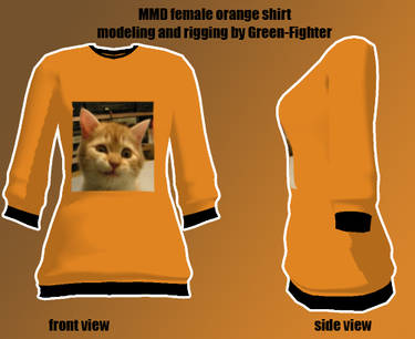 MMD female orange shirt+DL