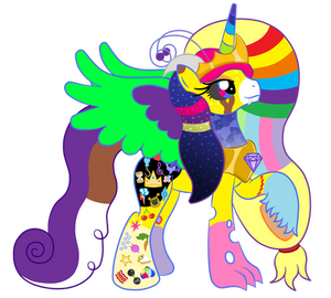 OC Ref: Queen Mary Awesomesauce the Alicorn Hybrid