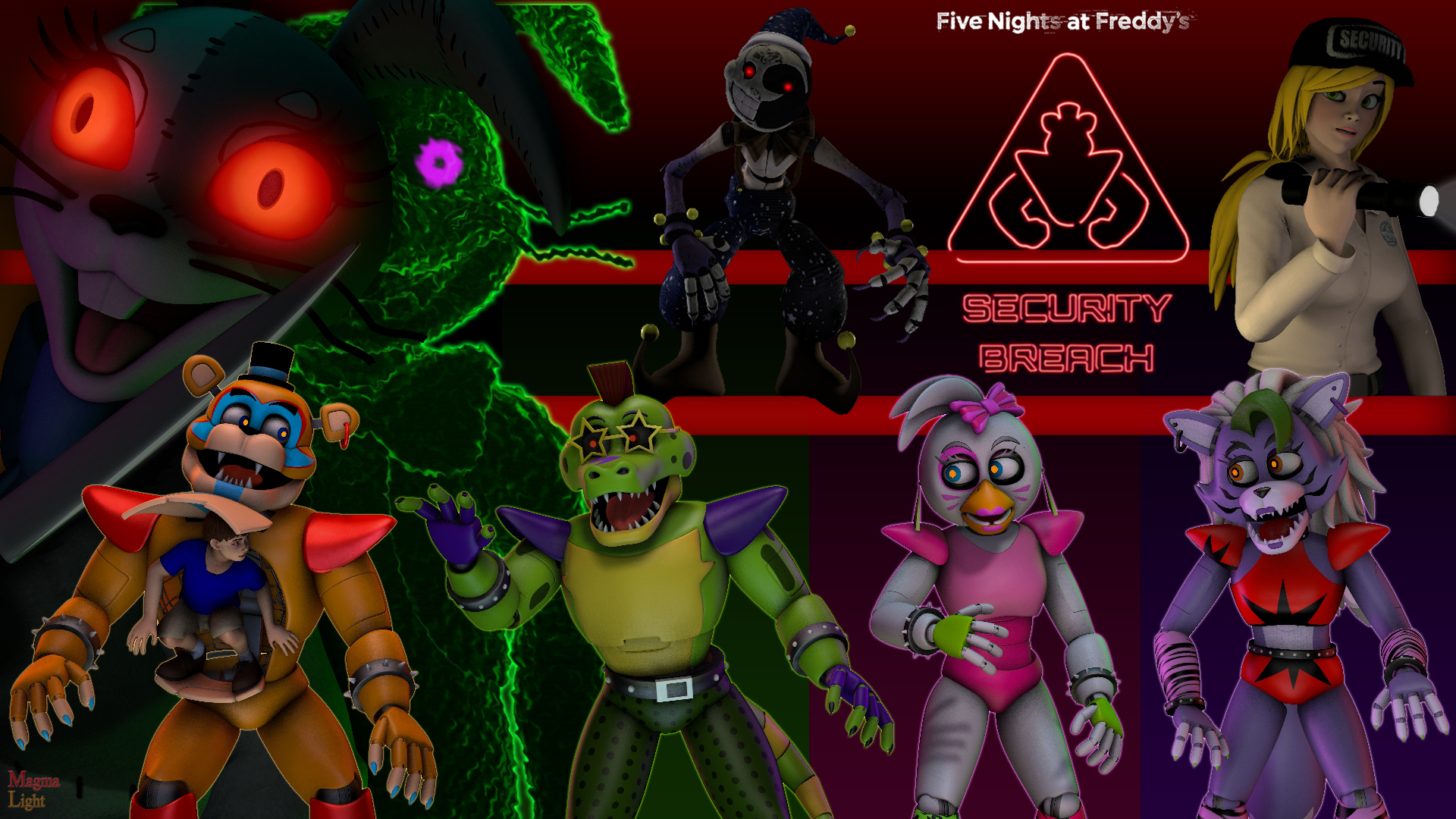 FNAF SB Glamrock Animatronics Wallpaper V2 by mauricio2006 on DeviantArt