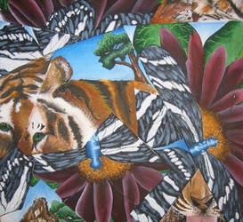 tiger and butterfly acrylic