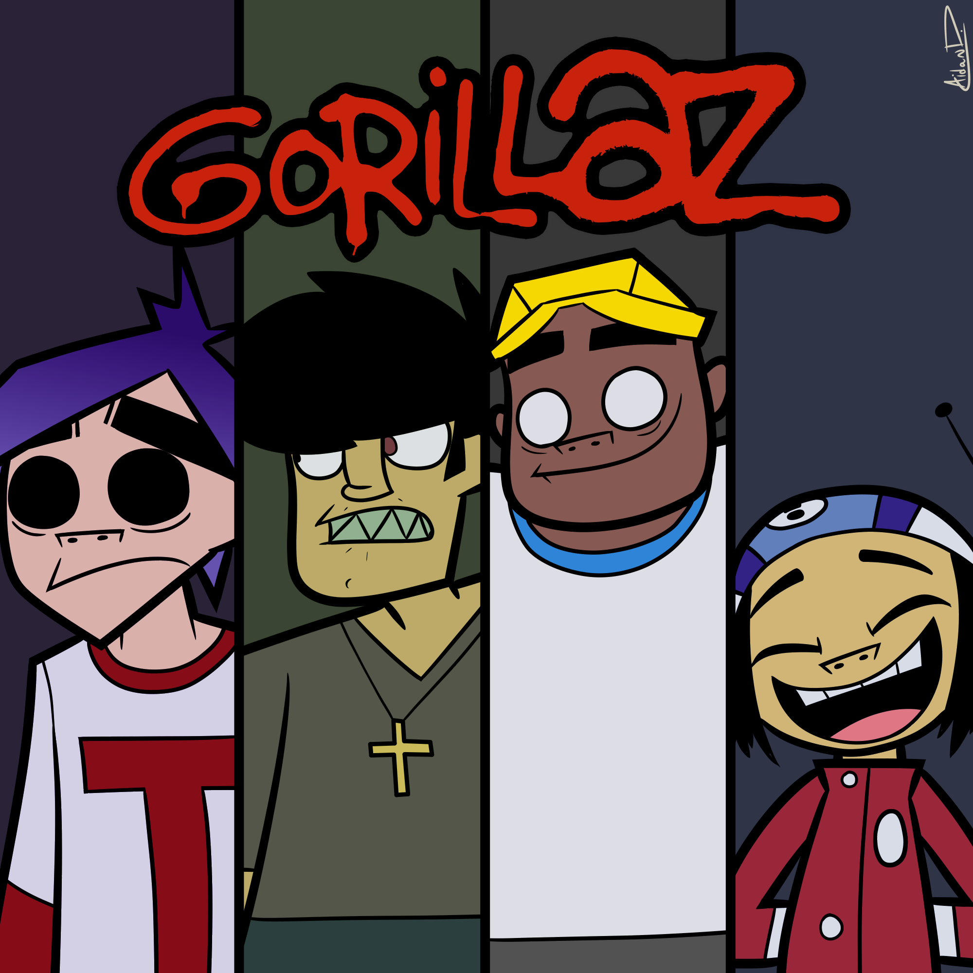 Gorillaz (Phase 1) by AidanDeFrehn on DeviantArt