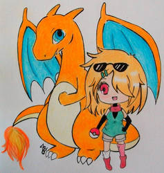 Request for Rannie-chan Ringo with her Charizard