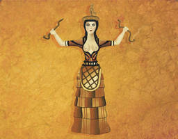 Minoan Snake goddess Painting