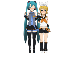 Hatsune Miku + Kagamine Rin Kisekae Remakes