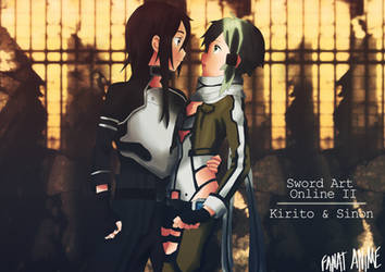 FanArt Kirito and Sinon from Sword Art Online II