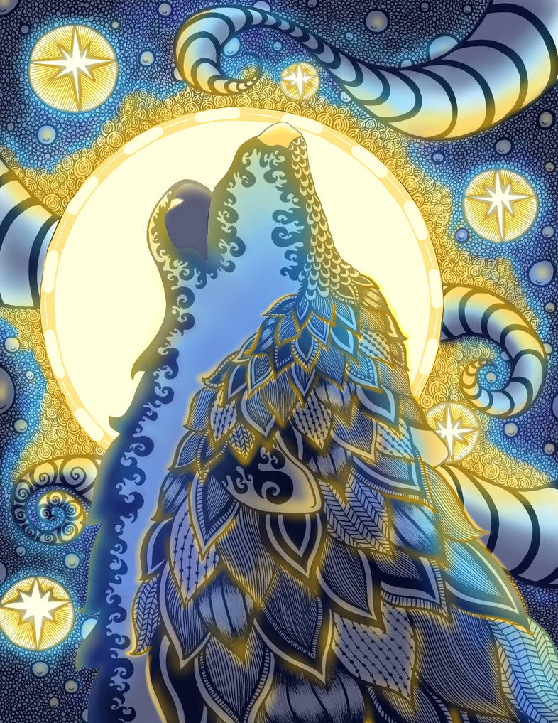 Howling Wolf In Color by HelloMJArts on DeviantArt