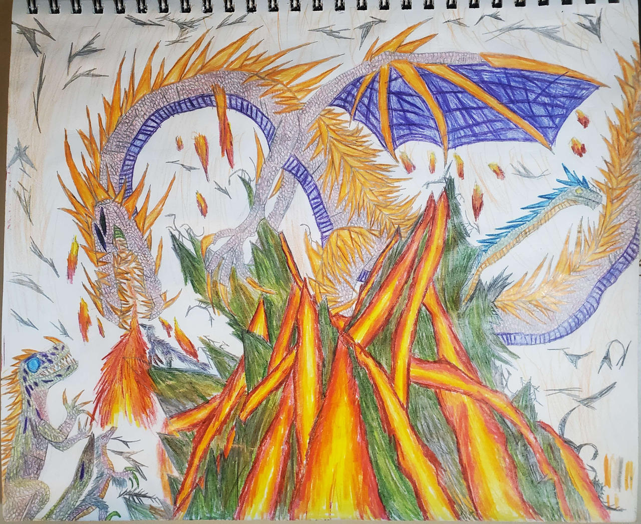 Volcano Exploding Dragon Dragon erupting out of a volcano by Daemonxdog on DeviantArt
