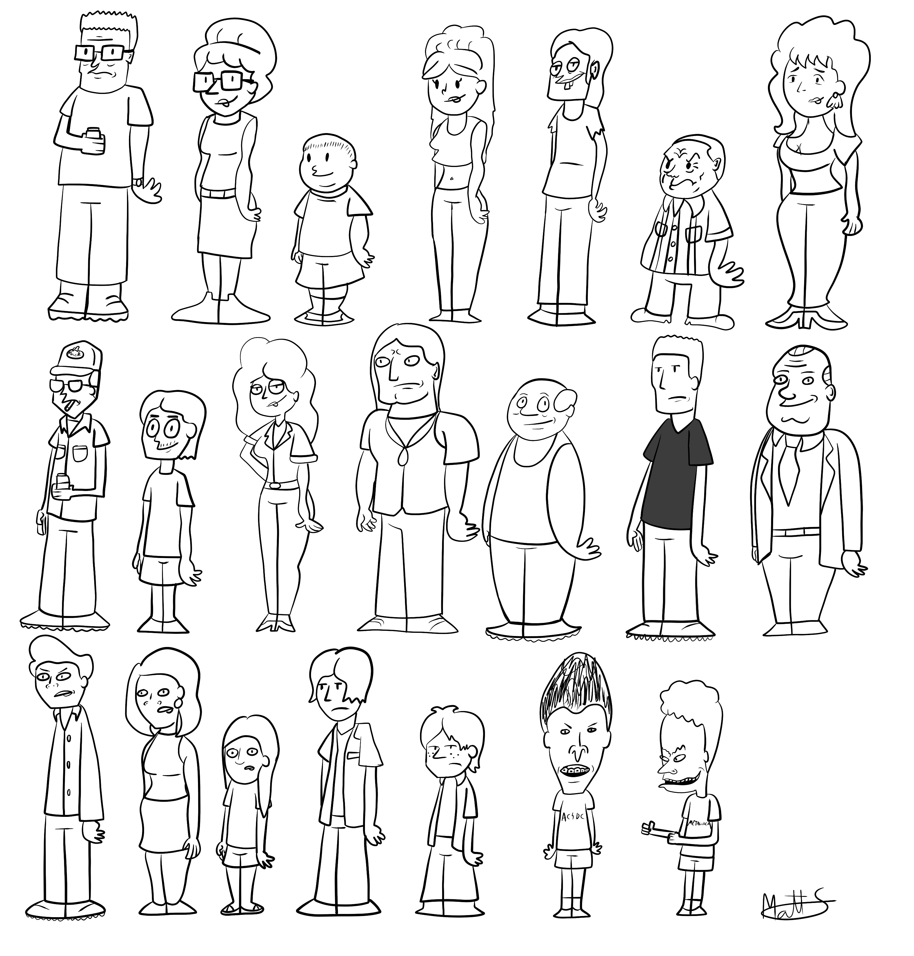 King of the Hill people (lineart only) by LWBiverse on DeviantArt