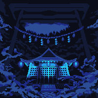 Torii To The Blue Light Shrine
