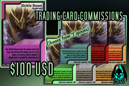 Trading card comms OPEN + FTE RAFFLE!