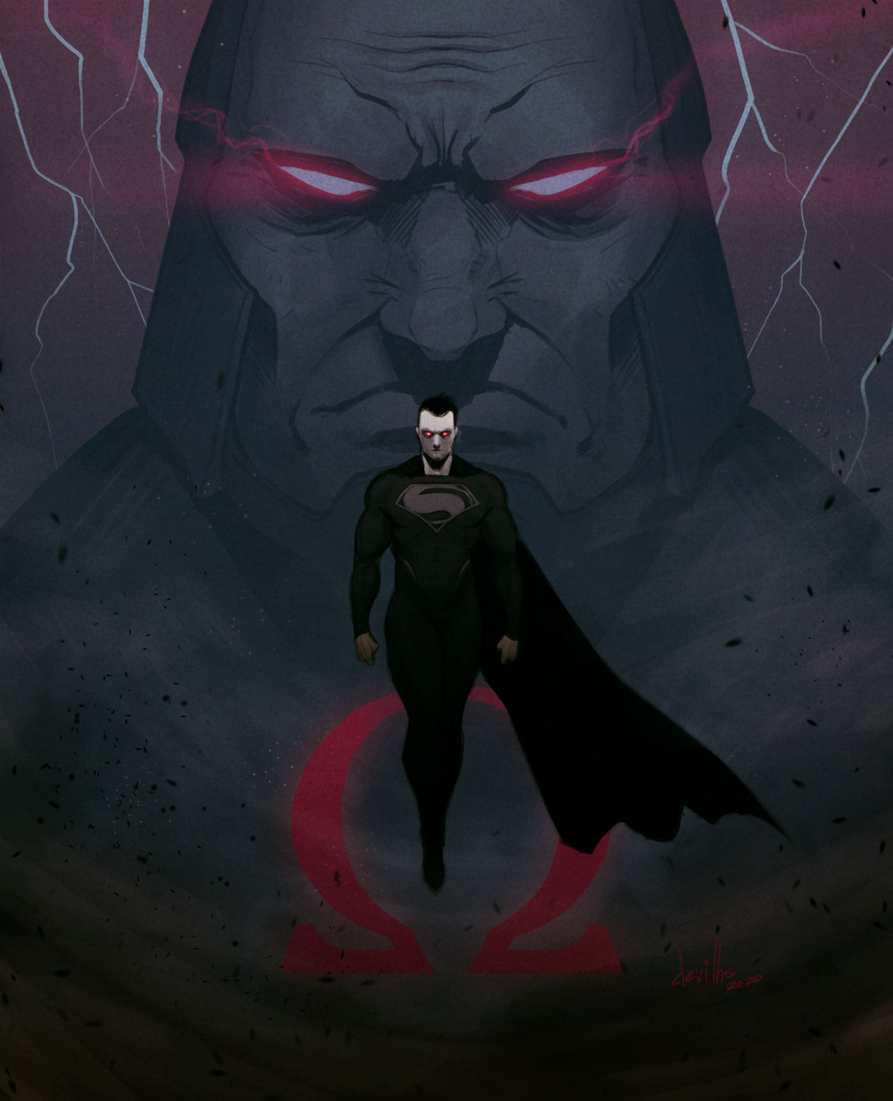 Superman on the dark seid