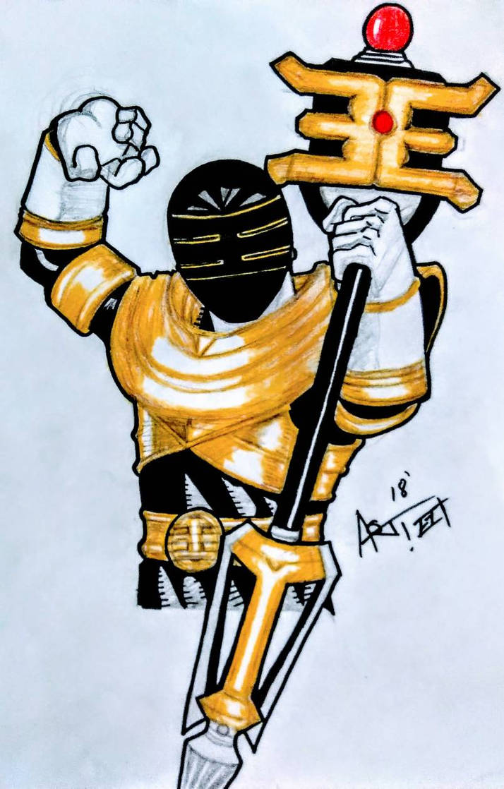 Power Ranger Gold Ranger Drawing The Gold Ranger by ArtistJCreswell on DeviantArt