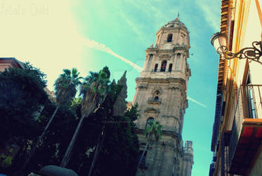 Le clocher de la cathedrale de Malaga