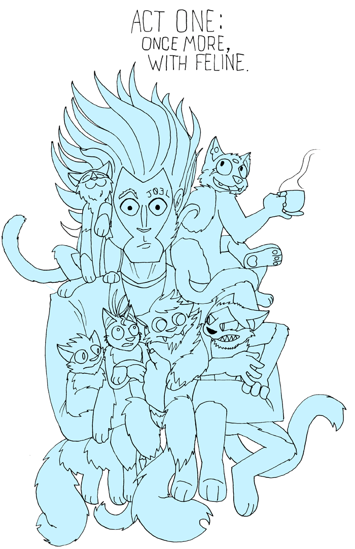 Monkeyshine Act 1 uncoloured.