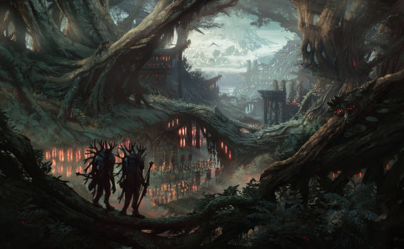Root Witches (forest fantasy environment concept)
