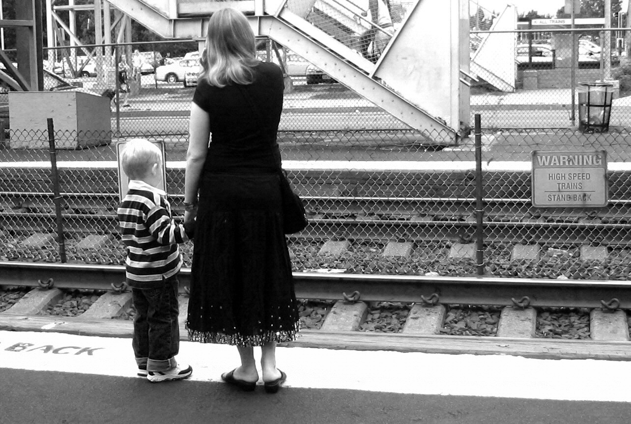 Waiting for the train