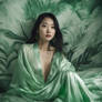 Woman in green silk 4