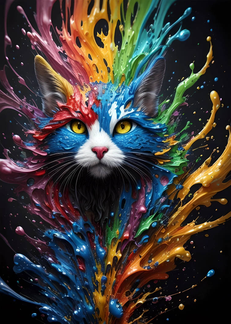 Splash Cat Face 2 by LadyAly on DeviantArt