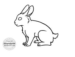 MS Paint-Friendly Rabbit Lineart (FREE USE)