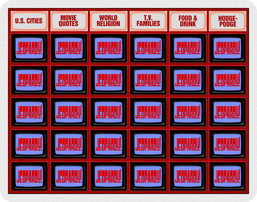 Jeopardy Values Jeopardy! board before dollars load by wheelgenius on DeviantArt
