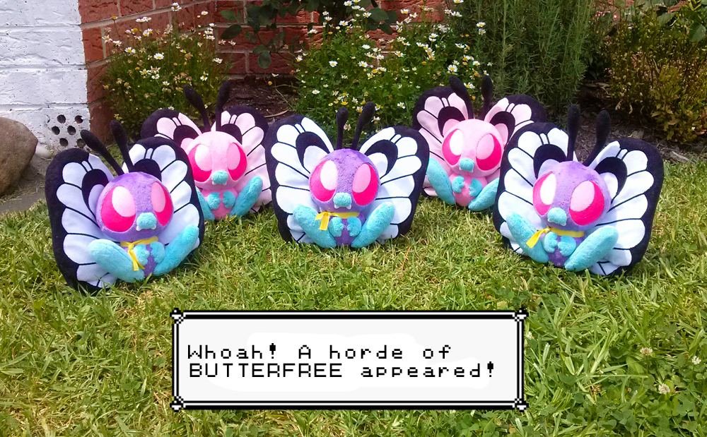 Whoa! A horde of Butterfree appeared! by sugarstitch
