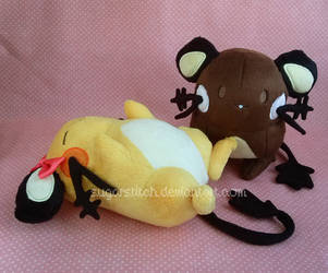 Pokemon: Shiny and Normal Dedenne Pair by sugarstitch