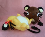 Pokemon: Shiny and Normal Dedenne Pair by sugarstitch